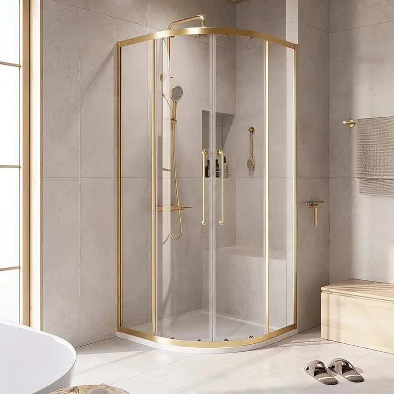 Душевой уголок Cezares Relax RELAX-304-R-2-90-C-BORO 90x90, профиль брашированное золото Sancos — официальный сайт