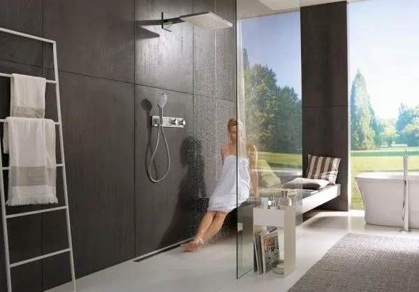 Термостатический смеситель встраиваемый Hansgrohe RainSelect 15356400, для душа, матовый белый, хром Sancos — официальный сайт
