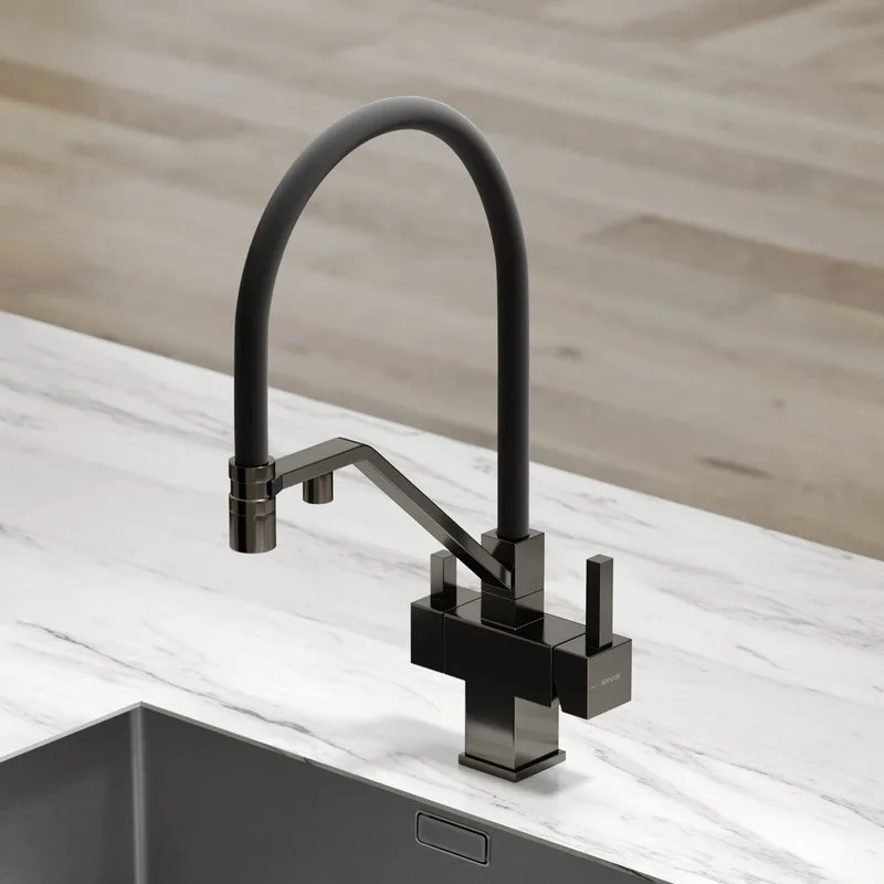 Смеситель для кухни Sancos Loro SC4007GG с гибким изливом, вороненая сталь Sancos — официальный сайт