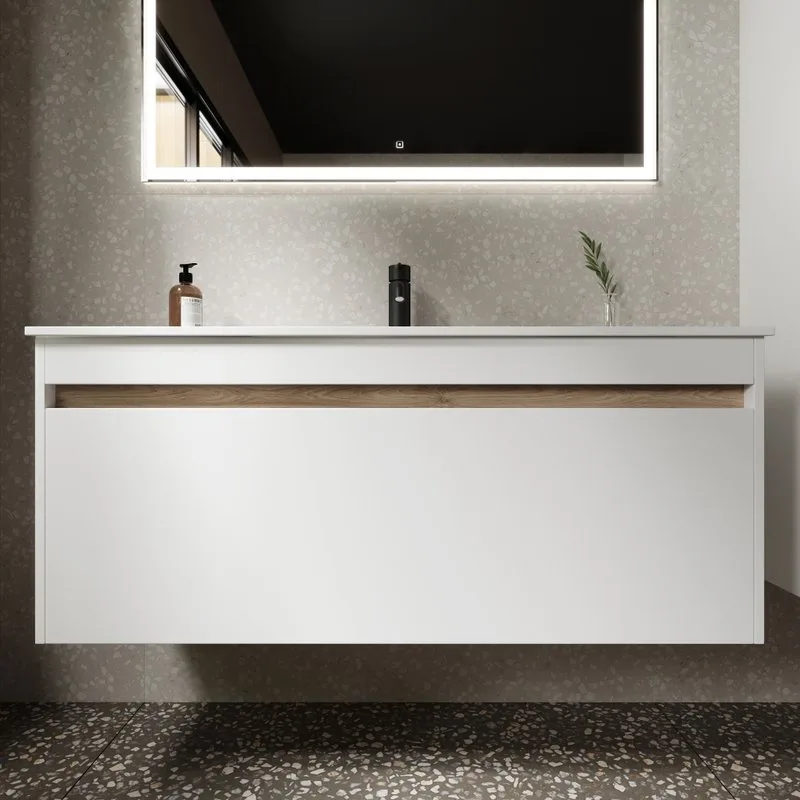Тумба с раковиной Sancos Smart 120 см белый глянец Sancos — официальный сайт