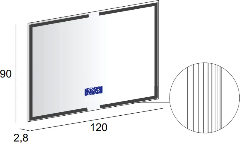 Зеркало Cezares 120х90 с LED-подсветкой, с антизапотевателем Sancos — официальный сайт