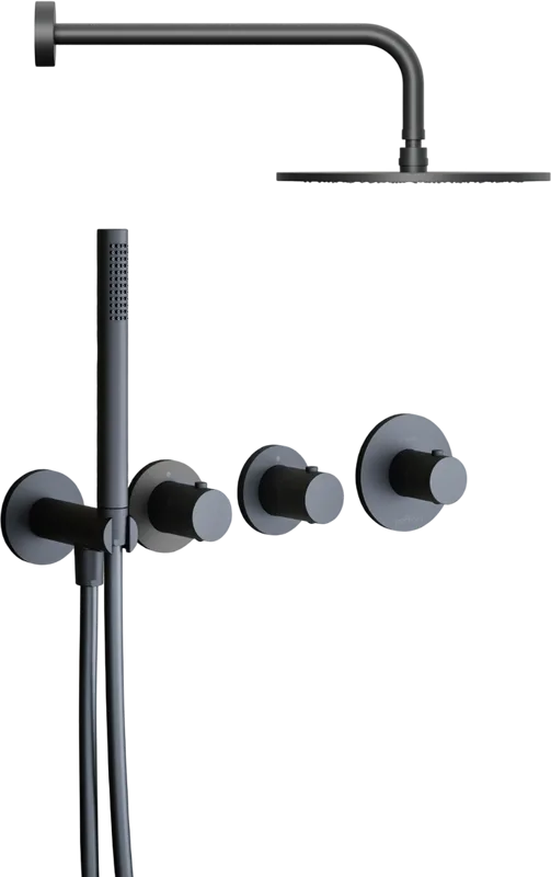 Душевой комплект Paffoni Modular Box KITMB000NO, С ВНУТРЕННЕЙ ЧАСТЬЮ, черный Sancos — официальный сайт