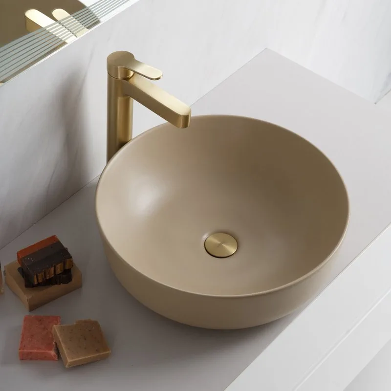 Накладная раковина BelBagno BB1315-H316 бежевая матовая Sancos — официальный сайт