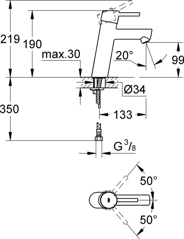 Смеситель для раковины Grohe Concetto 23451001 Sancos — официальный сайт