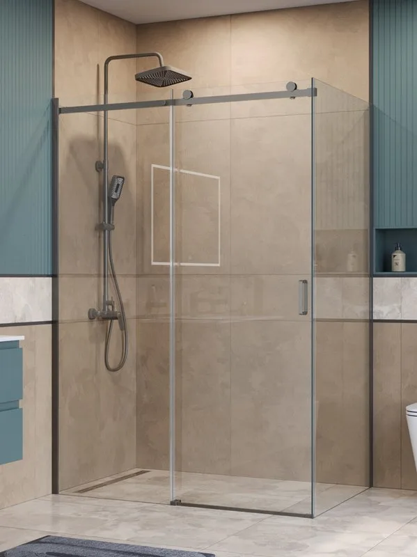 Душевой уголок BelBagno Soft Close-2 AH-1-150/90-C-GM профиль оружейная сталь Sancos — официальный сайт