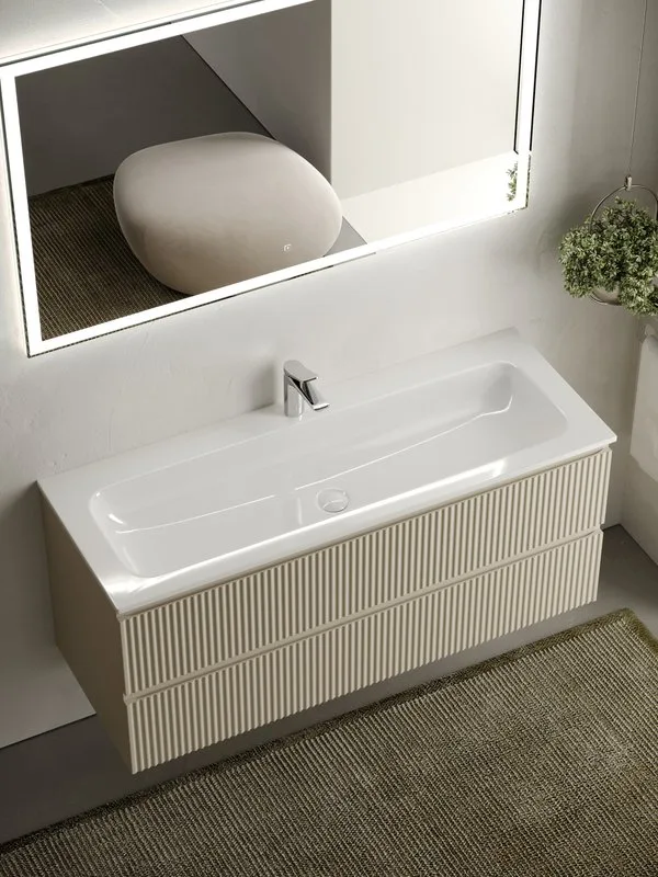 Тумба с раковиной Sancos Snob R 120 см, beige soft, раковина CN7017 Sancos — официальный сайт