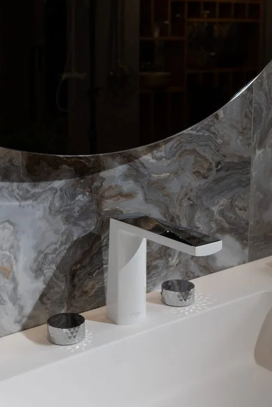 Смеситель для раковины Boheme Venturo 150-WCR-DIAMOND белый, хром Sancos — официальный сайт