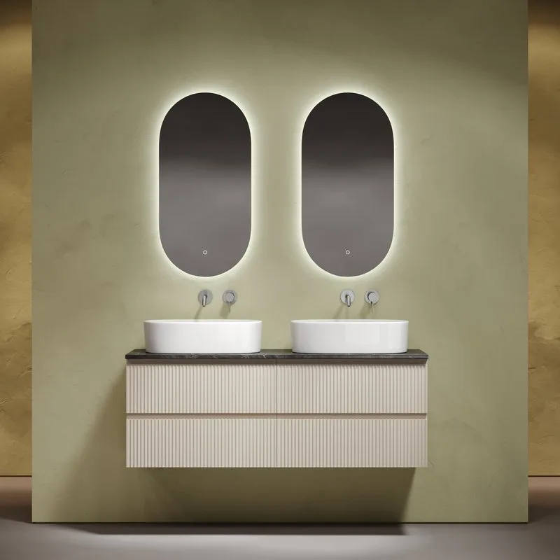 Тумба с раковиной Sancos Snob R 140 beige soft, столешница черный мрамор TT140A1, раковина CN6075 Sancos — официальный сайт