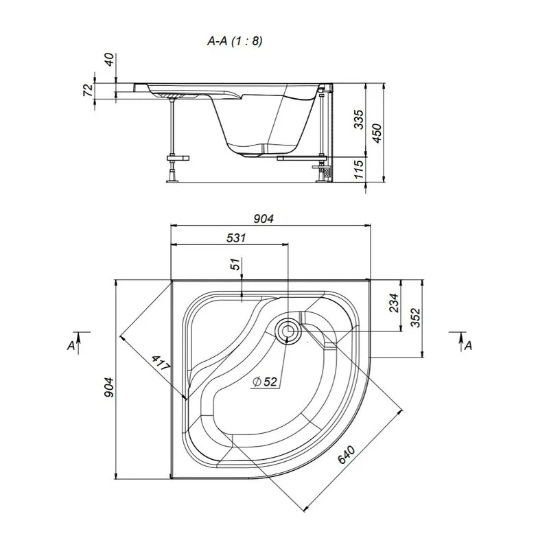 Поддон для душа AM.PM Gem Deep W90T-401A090W 90x90 Sancos — официальный сайт