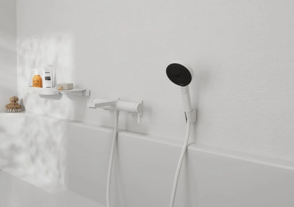 Смеситель для ванны с душем Hansgrohe Tecturis E 73420700, матовый белый Sancos — официальный сайт