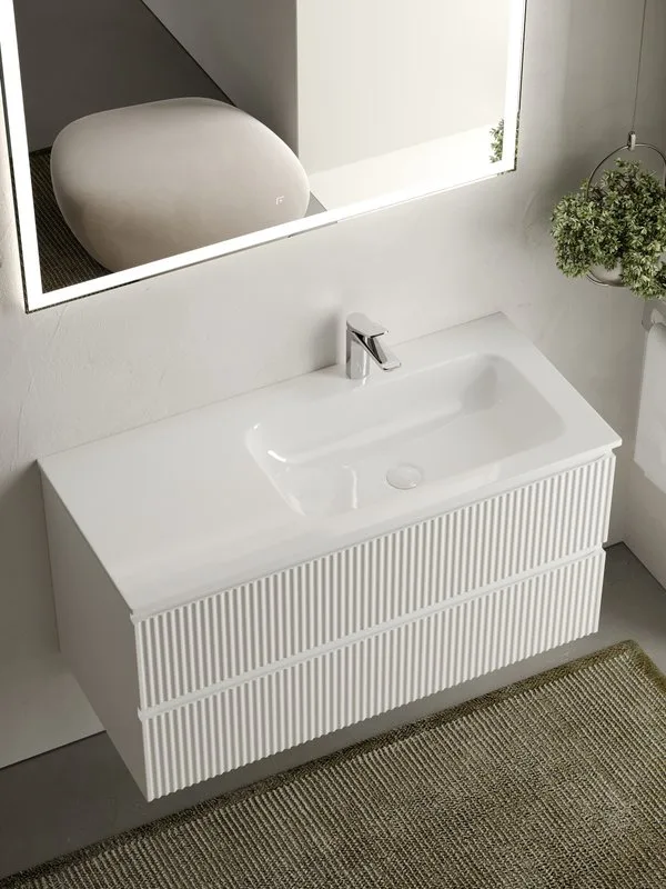 Тумба под раковину Sancos Snob R 100 подвесная Bianco (белый), SNR100RW Sancos — официальный сайт