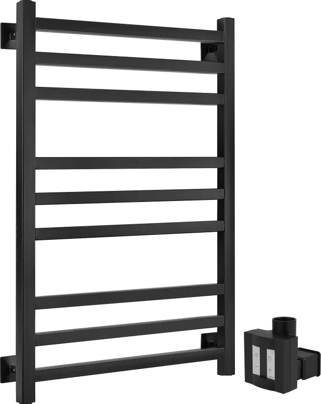 Полотенцесушитель электрический Secado Корато 3 , 80x50 ТЭН квадратный скрытый, черный матовый, R Sancos — официальный сайт
