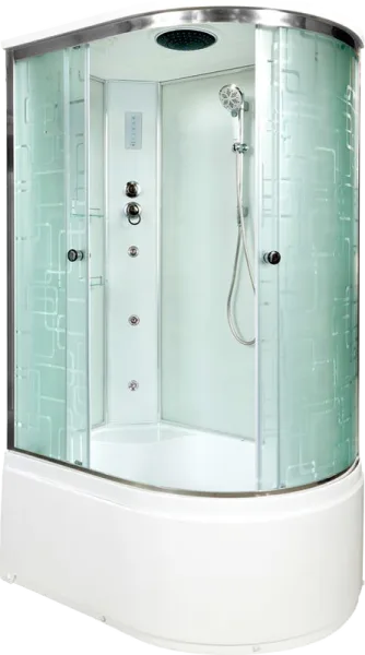 Душевая кабина DTO EM4512L с гидромассажем и электрикой (120х80х220), высокий поддон (50 см), профил Sancos — Оригинал