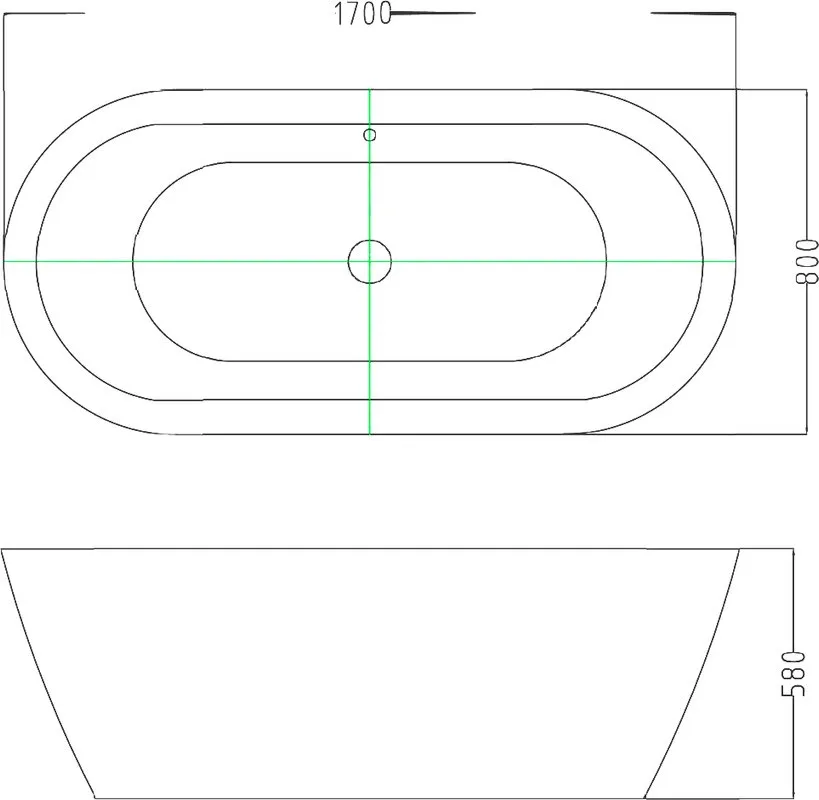 Акриловая ванна Esbano Tokyo 170x80 см, отдельностоящая, глянцевая черная, овальная, со сливом-перел Sancos — официальный сайт