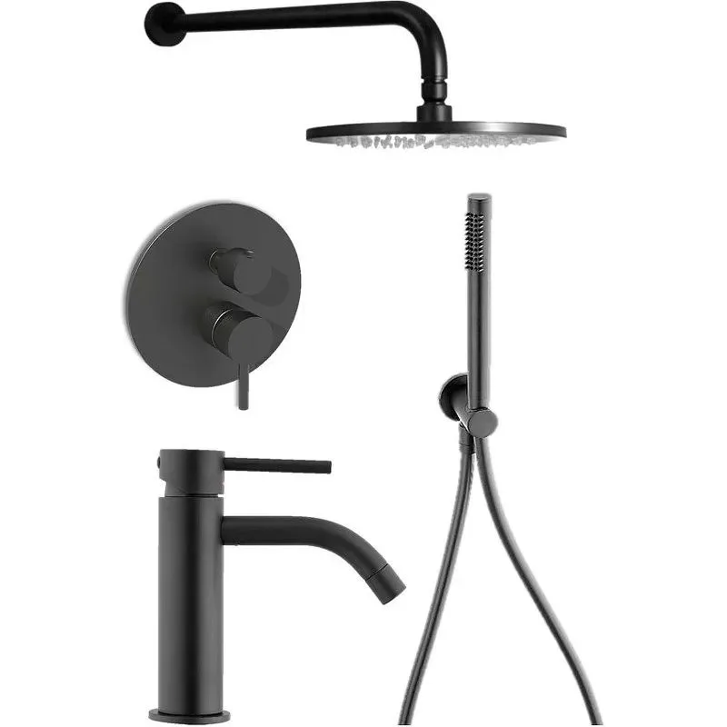 Комплект для ванной Paffoni Light KITLIG018NO071 С ВНУТРЕННЕЙ ЧАСТЬЮ, черный матовый Sancos — официальный сайт