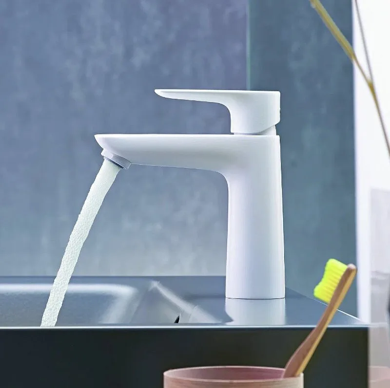 Смеситель для раковины Hansgrohe Talis 110 71710700 с донным клапаном, матовый белый Sancos — официальный сайт