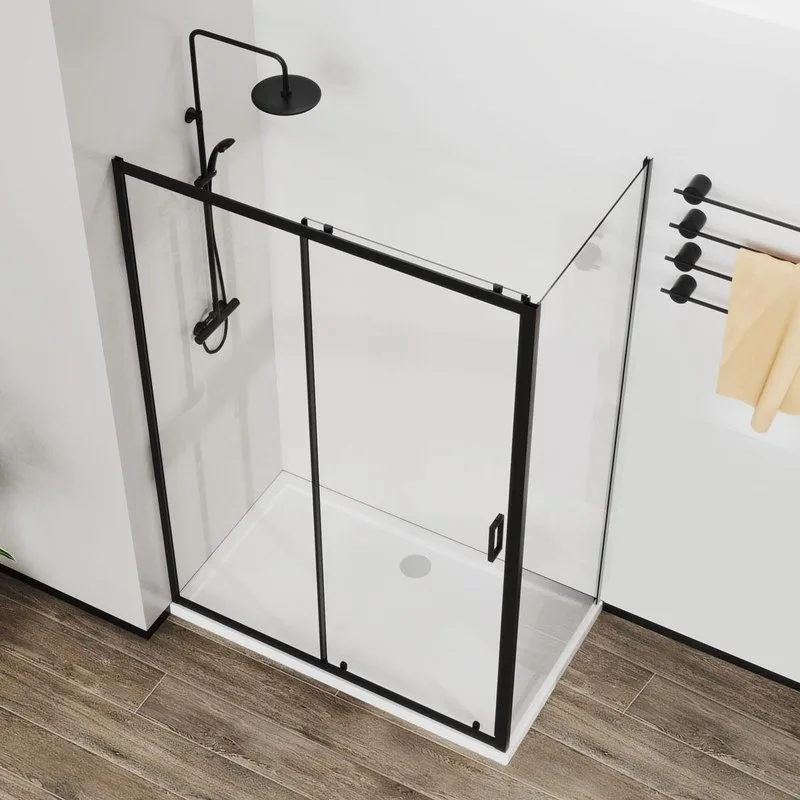 Душевой уголок Vincea City VSR-5CT9012CLB 120х90 см, профиль черный, стекло прозрачное Sancos — официальный сайт