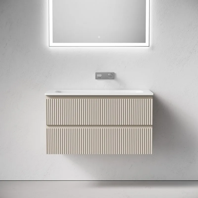 Тумба с раковиной Sancos Snob R 90 подвесная, beige soft, раковина СN7019wx Sancos — официальный сайт