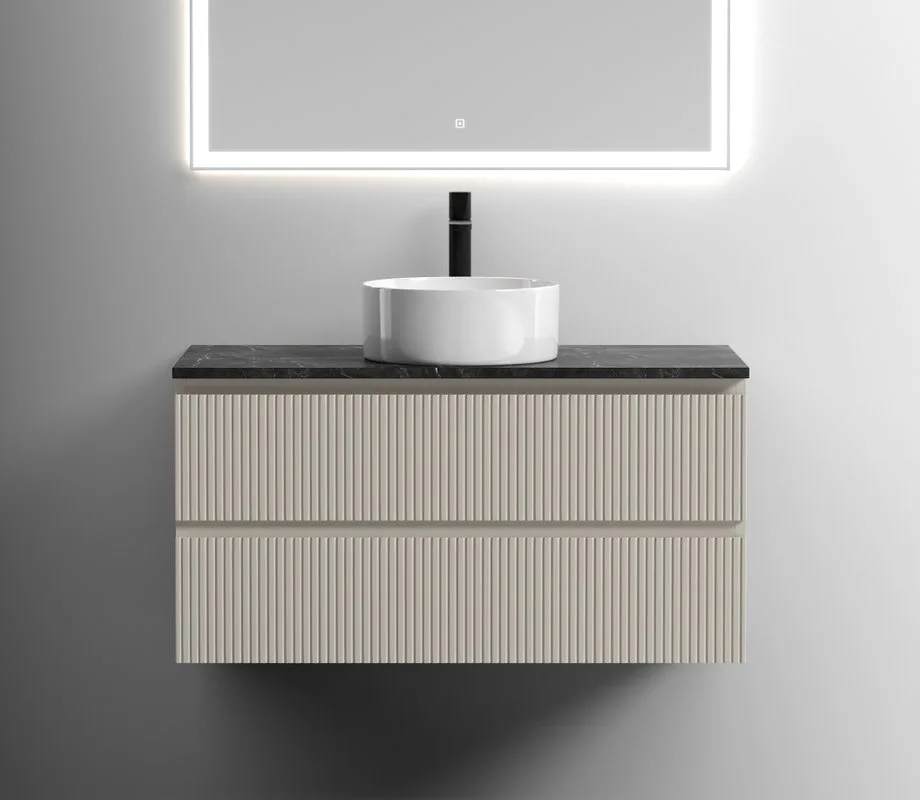 Тумба с раковиной Sancos Snob T 100 см, beige soft, столешница черный мрамор, раковина CN6032 Sancos — официальный сайт