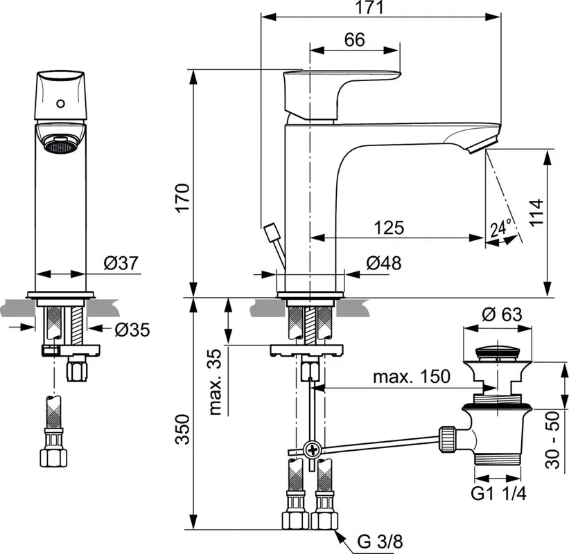 Смеситель для раковины Ideal Standard Connect Air A7012AA Sancos — официальный сайт