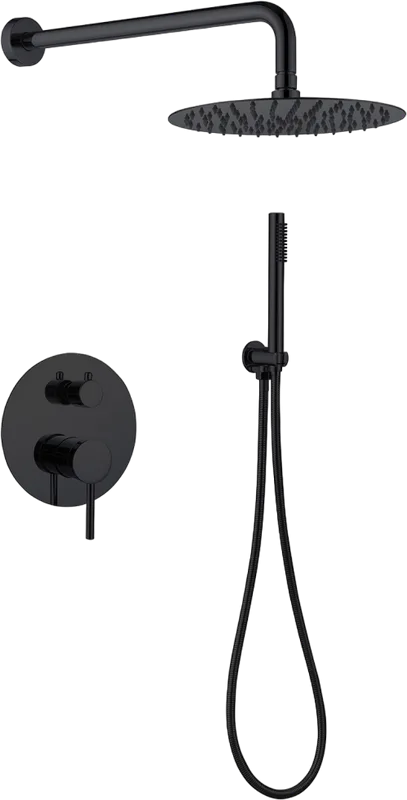 Душевой комплект Abber Emotion AF8818B, С ВНУТРЕННЕЙ ЧАСТЬЮ, черный матовый Sancos — официальный сайт