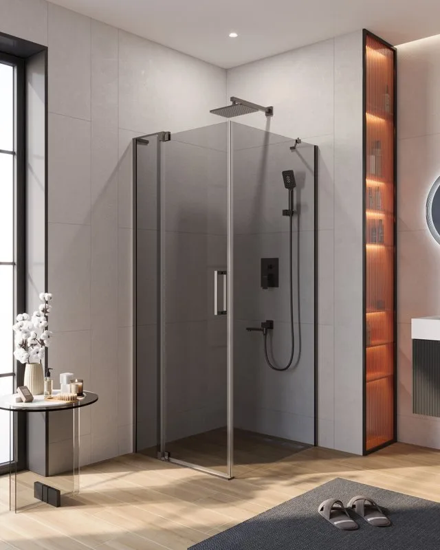 Душевой уголок Cezares Slider AH 1 90-70/80 GRIGIO GM профиль оружейная сталь, стекло серое Sancos — официальный сайт