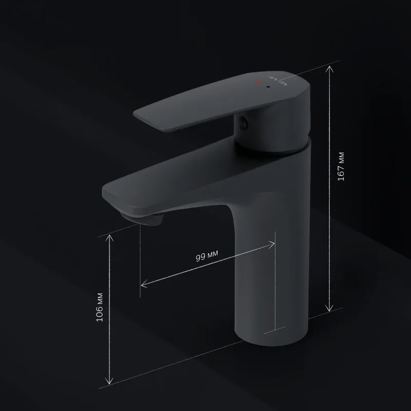 Смеситель для раковины AM.PM Gem F90A02122 черный Sancos — официальный сайт