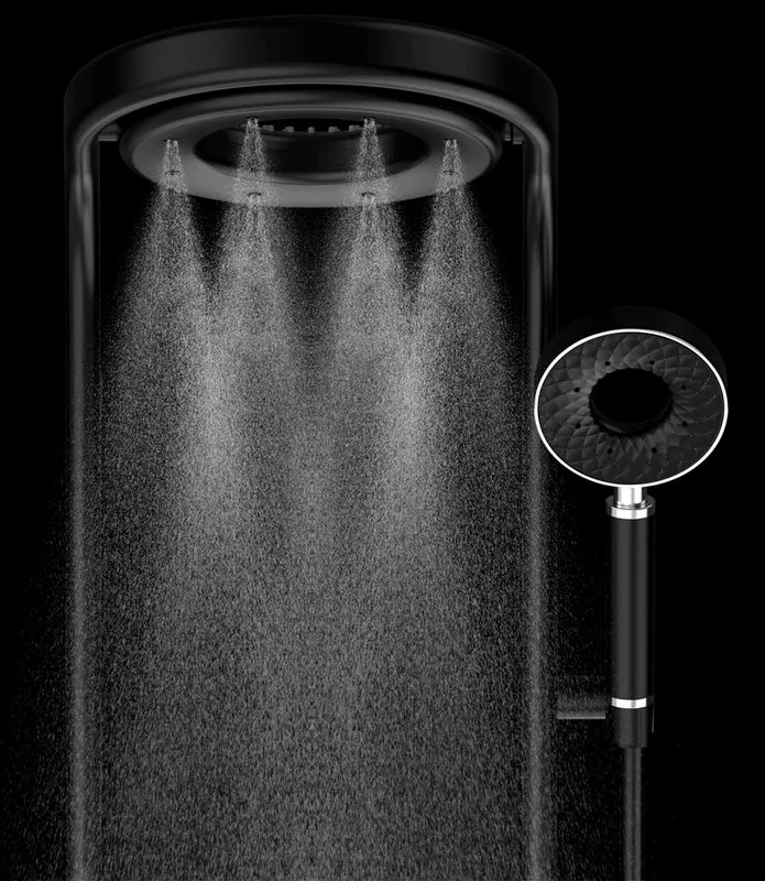 Душевая стойка AQUAme AQM8004B, черная Sancos — официальный сайт