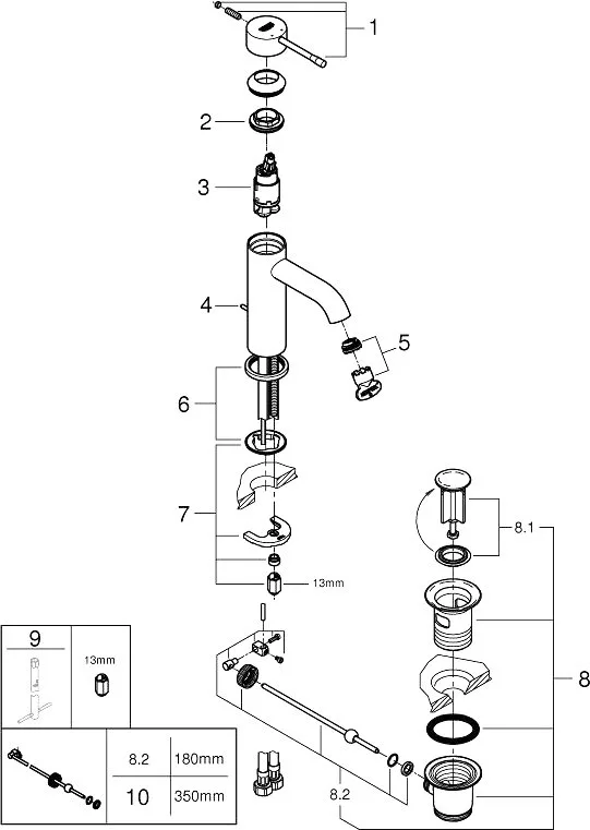 Смеситель для раковины Grohe Essence New 23589001 Sancos — официальный сайт