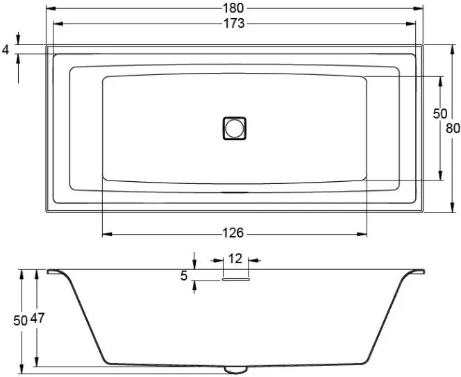 Акриловая ванна Riho Still Square B099005005 без опоры 180x80 см, встраиваемая, белая Sancos — официальный сайт