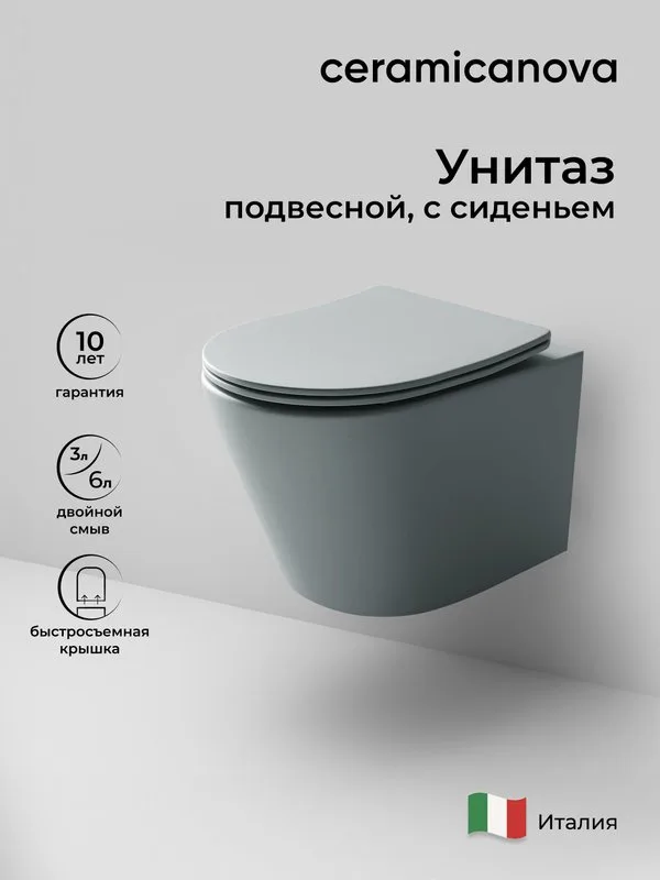Унитаз подвесной Ceramicanova Balearica Rimless CN6000MH Sancos — официальный сайт