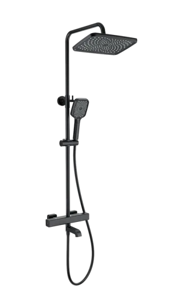 Душевая стойка Wonzon & Woghand STAY 2 WW-B3016-T1-MB, матовая черная