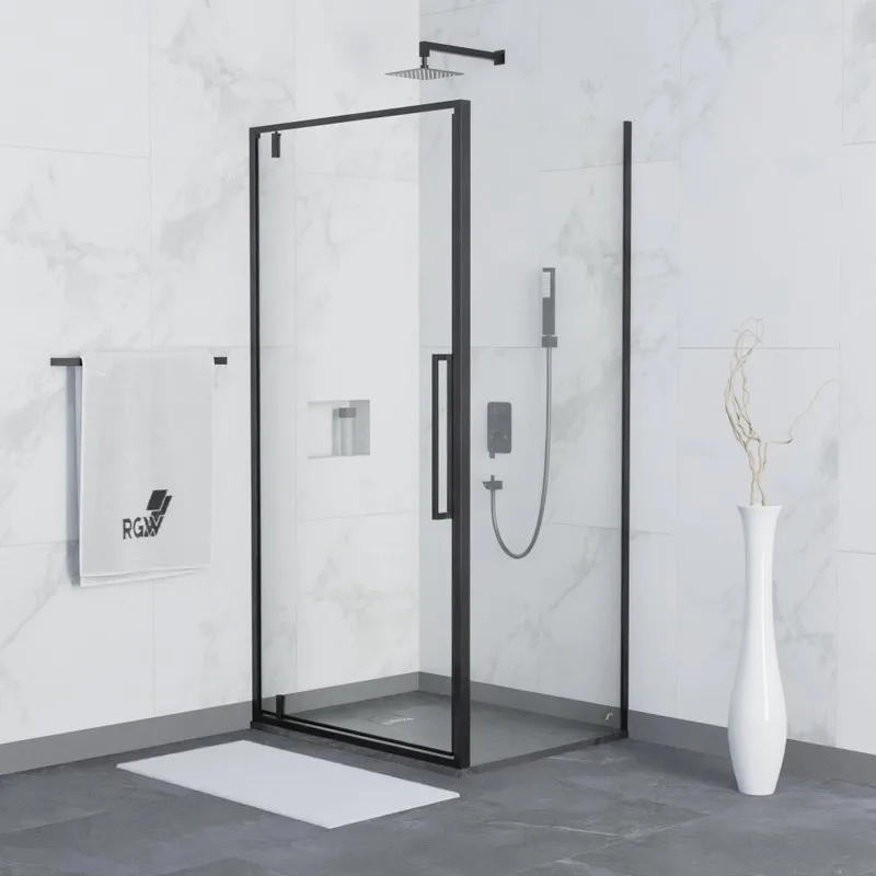 Душевой уголок RGW Stilvoll SV-02B+80 см (79-82)x80x200 профиль черный матовый, стекло прозрачное Sancos — официальный сайт