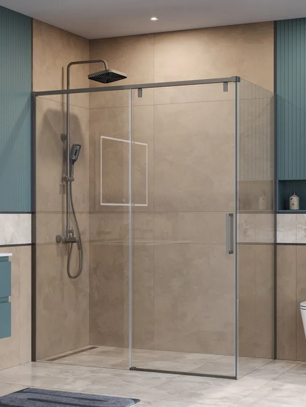Душевой уголок BelBagno Soft Close-1 AH-1-150/80-C-GM профиль оружейная сталь Sancos — официальный сайт