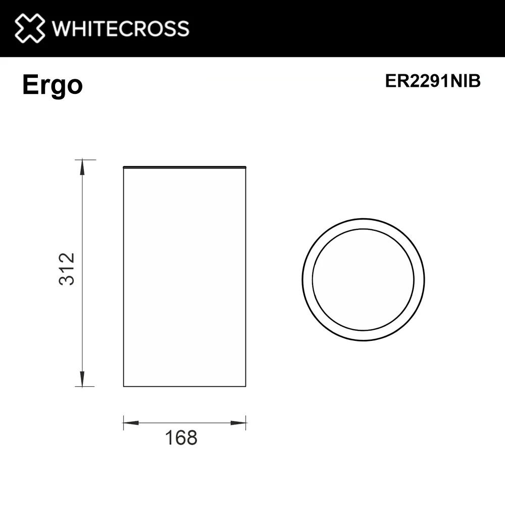 Мусорное ведро WHITECROSS Ergo ER2291NIB 4 л, открытое, брашированный никель Sancos — официальный сайт