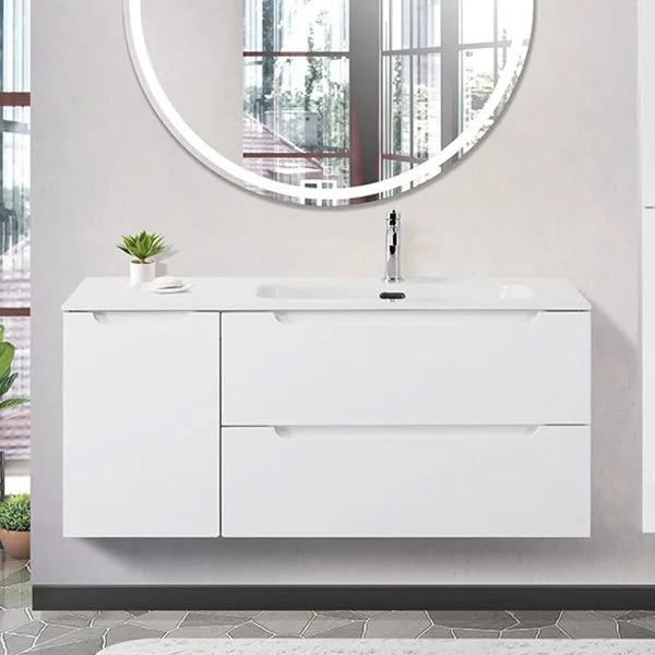 Тумба под раковину без столешницы BelBagno Etna 120 R 2 ящика, дверца, bianco lucido Sancos — официальный сайт
