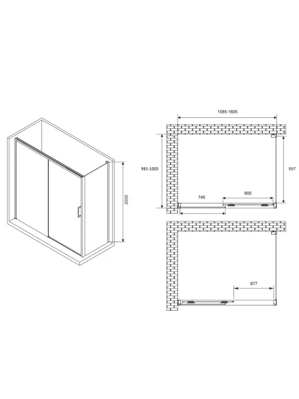 Душевой уголок Abber Komfort AG93160-S102 160х100 см, профиль матовый хром, стекло прозрачное Sancos — официальный сайт