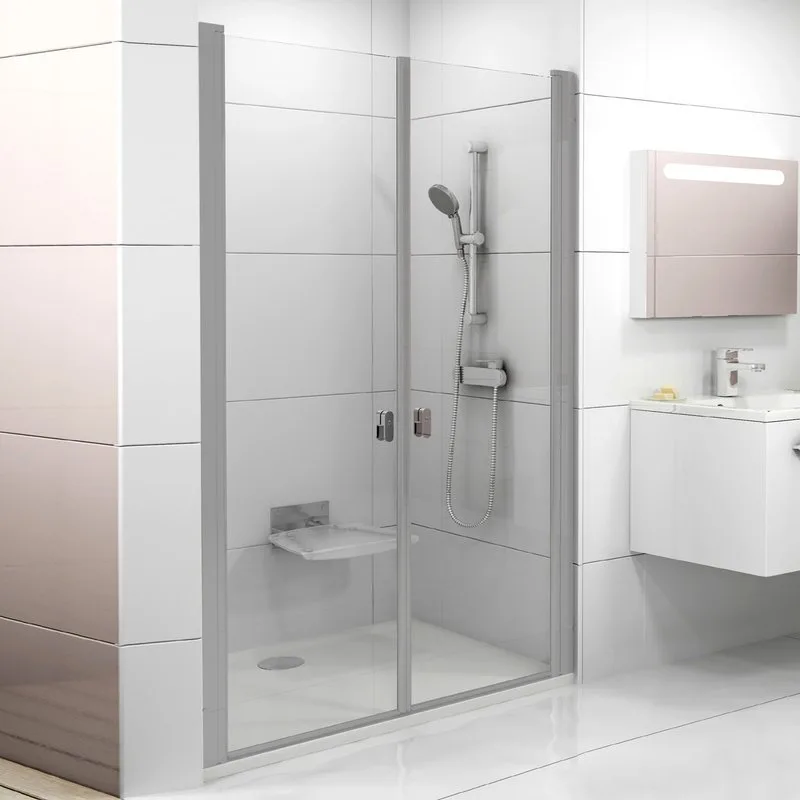 Душевая дверь в нишу Ravak Chrome CSDL2-120 Transparent, профиль сатин Sancos — официальный сайт