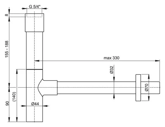Сифон для раковины AlcaPlast A402 Sancos — официальный сайт
