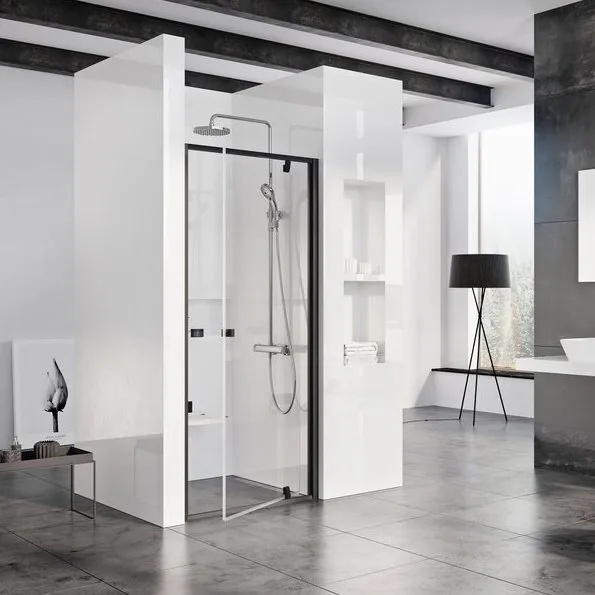 Душевая дверь в нишу Ravak Pivot PDOP1-80 Transparent, профиль черный Sancos — официальный сайт