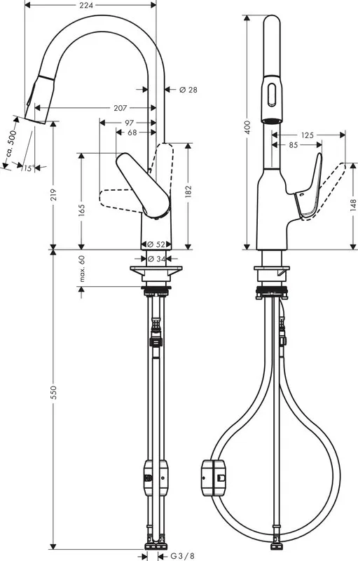 Смеситель для кухни Hansgrohe Focus M42 71800000 хром Sancos — официальный сайт