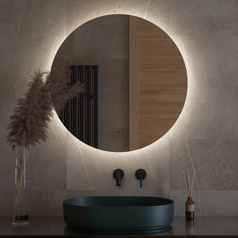 Зеркало круглое Defesto Opti DF 2845R 80 с LED-подсветкой, 4500К, инфракрасный выключатель