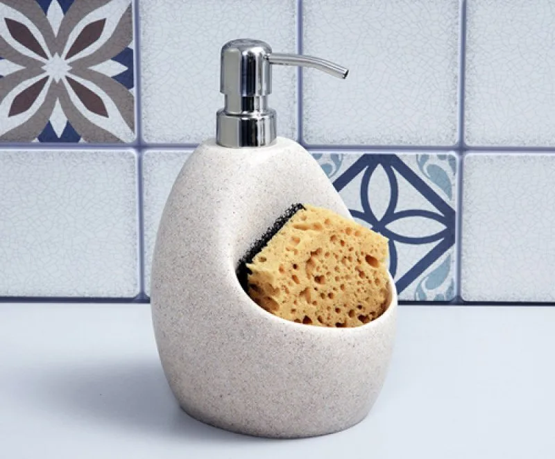 Дозатор для кухонной мойки Wasserkraft K-8099 с емкостью для губки Sancos — официальный сайт