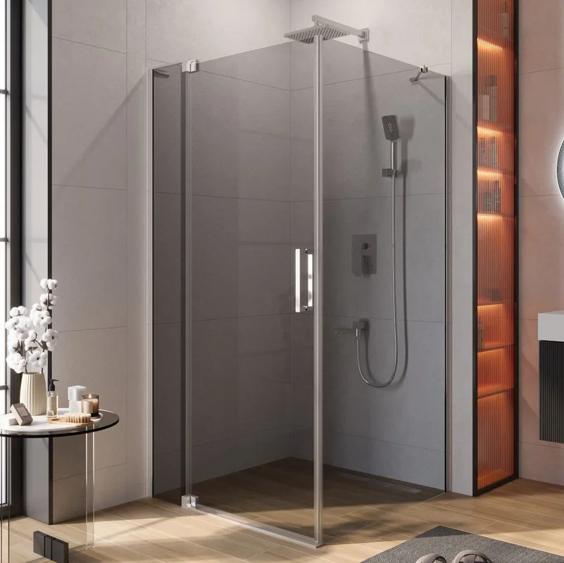 Душевой уголок Cezares Slider AH 1 100-90/100 Grigio Cr профиль хром, стекло серое Sancos — официальный сайт