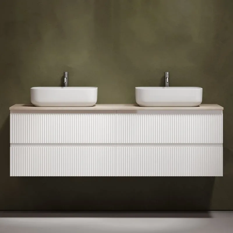 Тумба с раковиной Sancos Snob R 160 bianco, столешница бежевая TT160A2X, раковина CN5043 Sancos — официальный сайт