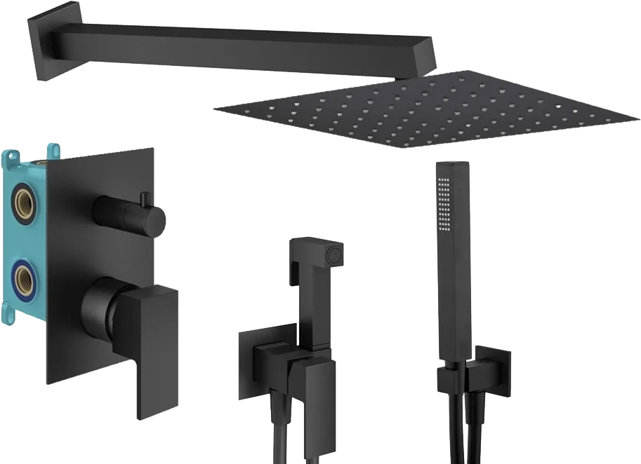 Комплект для ванной Plumberia Selection Tag KITZTG18NO С ВНУТРЕННЕЙ ЧАСТЬЮ, черный матовый Sancos — официальный сайт
