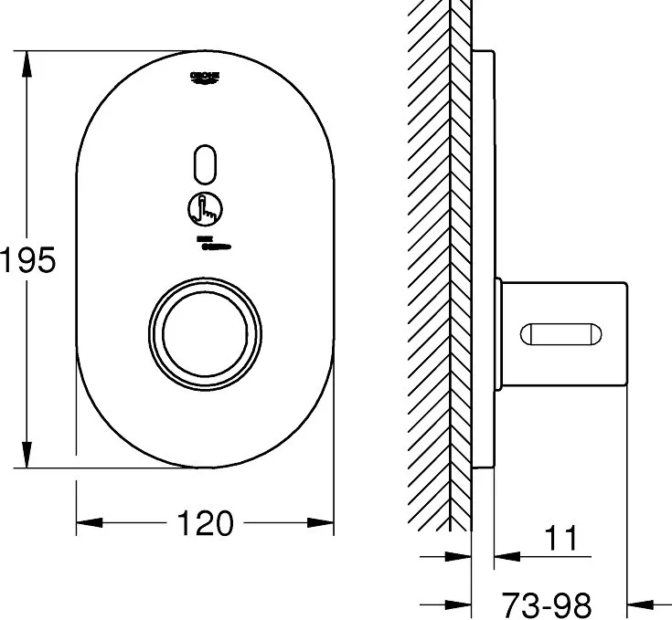 Термостатический смеситель встраиваемый Grohe Eurosmart Cosmopolitan E Special 36456000 для душа, хр Sancos — официальный сайт