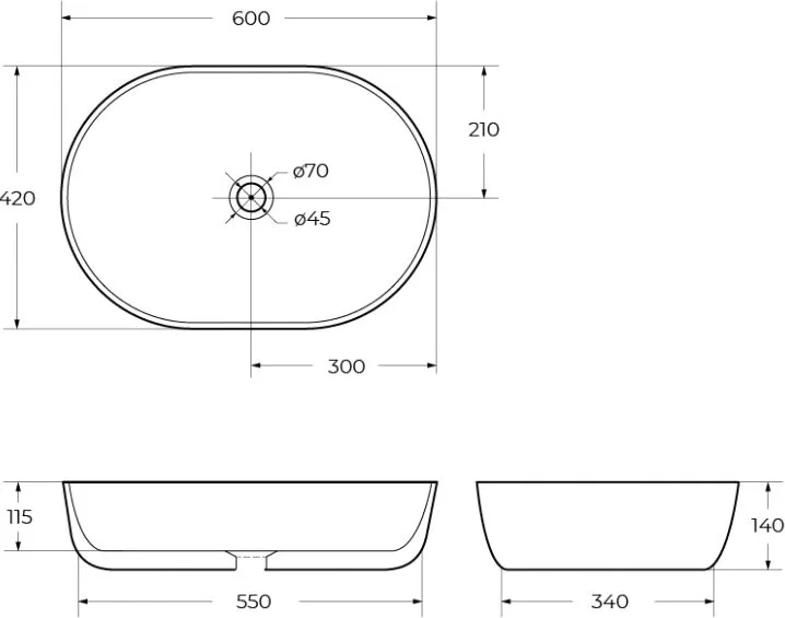 Накладная раковина BelBagno BB1084-H316 Sancos — официальный сайт
