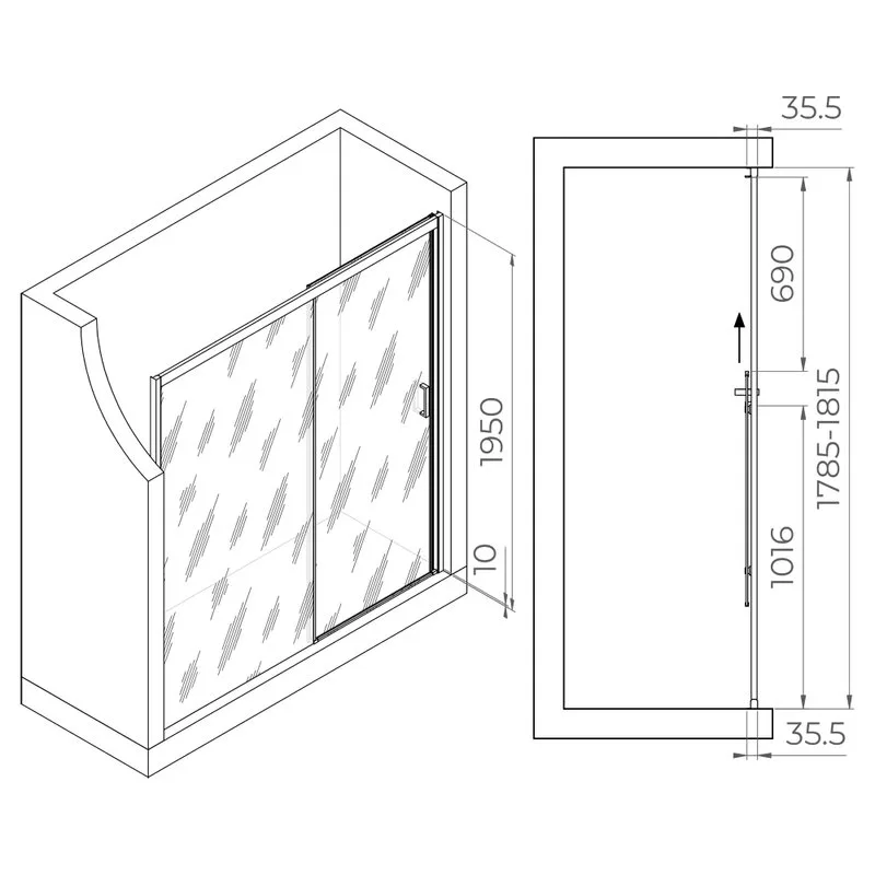 Душевая дверь в нишу RGW Passage PA-017-B 180х195, профиль черный Sancos — официальный сайт