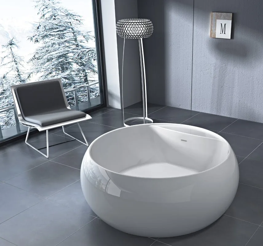 Акриловая ванна BelBagno BB30-1550 без опоры 155x155 см, отдельностоящая, белая, круглая, для двоих Sancos — официальный сайт